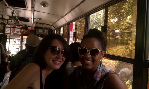 A friend and I on the local bus or "la ruta."